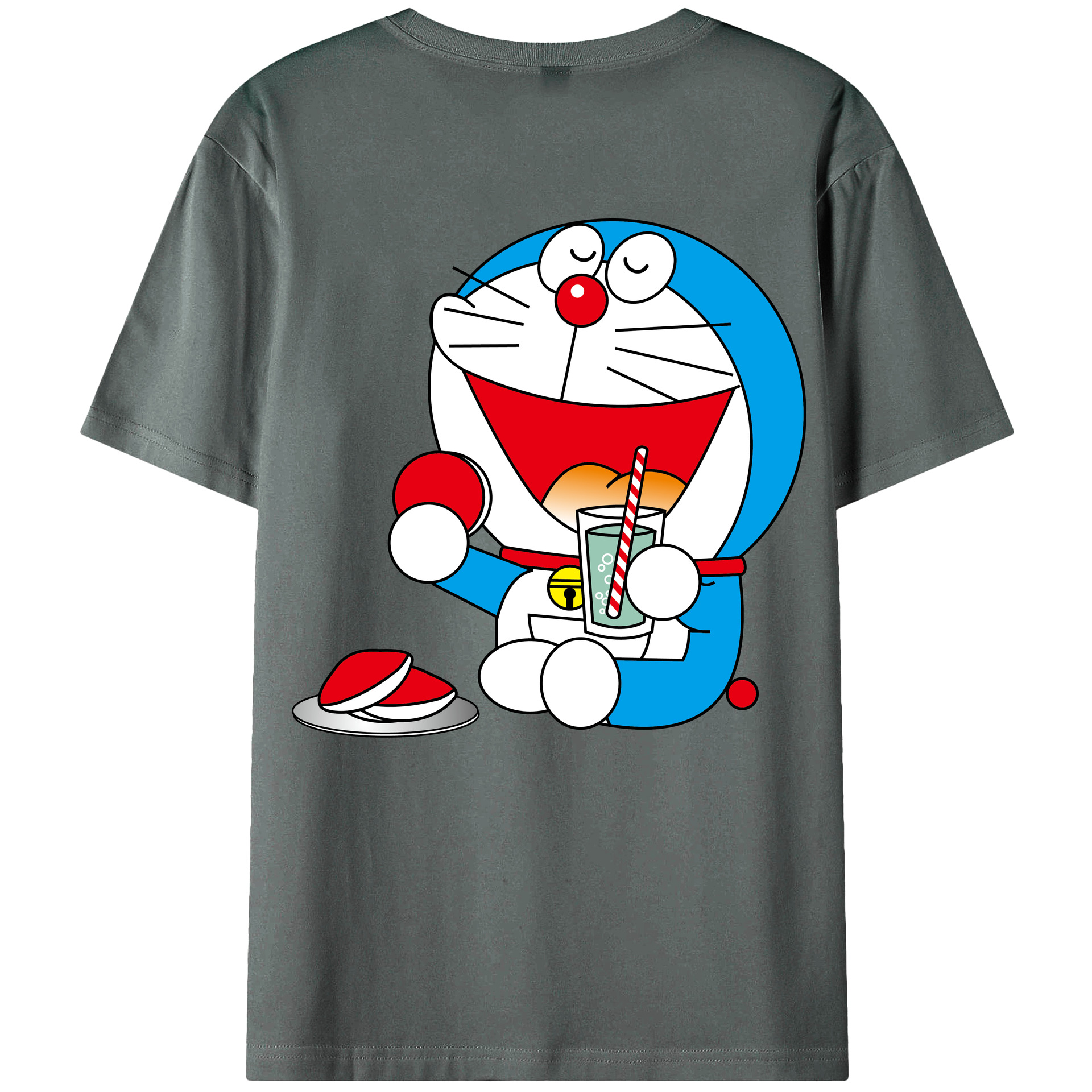 （画像用） ドラえもん Doraemon 綿100％ メンズ半袖Tシャツ（バックプリント） 通気性